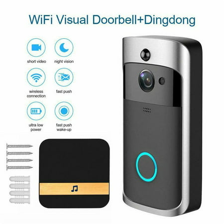 WiFi Smart Video Doorbell With Chime For Home Security, 16GB Memory Real-Time Live View And Two-Way Talk Night Vision, PIR Motion Detection App Control For iOS And (The Best Wifi App For Android)