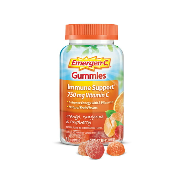 kopiëren Horen van genoeg Emergen-C Adult Vitamin C Immunity Supplement Gummies, Fruit Flavors, 45 Ct  - Walmart.com