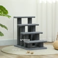 thumbnail image 3 of PawHut Cat Stairs Scratch Post, 4-Step Carpeted, Grey, 3 of 10