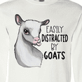 thumbnail image 4 of Inktastic Easily Distracted by Goats Cute Goat Long Sleeve T-Shirt, 4 of 5