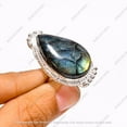 thumbnail image 2 of Labradorite Ring Gemstone Ring Statement Ring 925 Sterling Silver Ring for Women Gift for Her, 2 of 4
