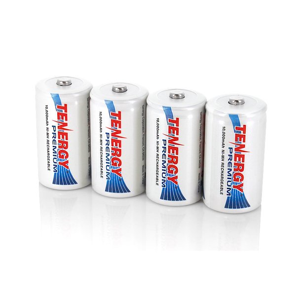 Tenergy Premium D Size 10,000mAh High Capacity NiMH Rechargeable