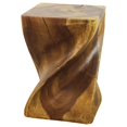 thumbnail image 3 of Home Square 20x14" Traditional Wood Big Twist End Table in Oak - Set of 2, 3 of 7
