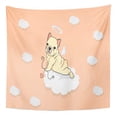 thumbnail image 1 of UFAEZU Pink Valentine French Bulldog Puppy Cupid Dog Arrow Wall Art Hanging Tapestry Home Decor for Living Room Bedroom Dorm 60x80 inch, 1 of 2