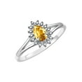 thumbnail image 4 of RYLOS Rings for Women Silver Ring Halo of Diamonds Birthstone Ring 6X4MM Pear Shape Tear Drop Gemstone November Citrine Jewelry for Women  Size 7, 4 of 8