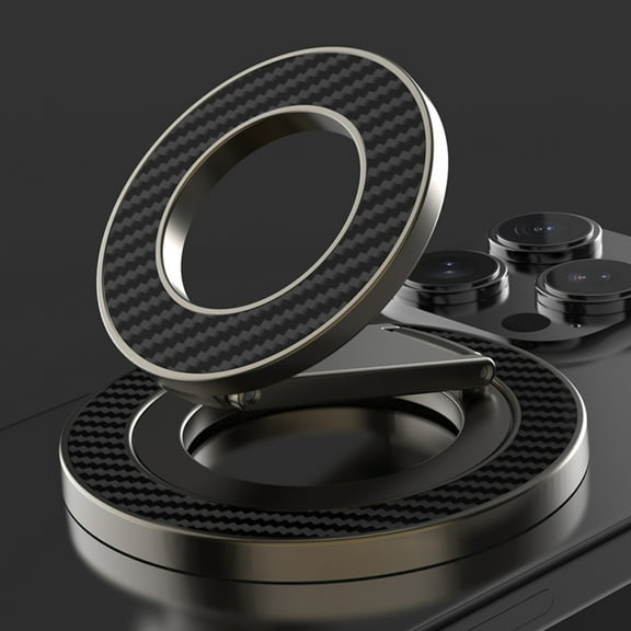 Dteck Magnetic Ring Holder for Mag Safe Dual-Side Magnetics, Removable Gym Phone Grip with Kickstand for iPhone 16/15/14/13/12/ Series Mag Safe Case Compatible with Magnetic Car Mount,Black