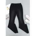 thumbnail image 3 of POGLIP Women's Black Distressed Bell Bottom Denim Pants, 3 of 6