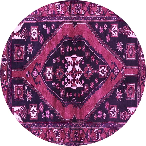 Ahgly Company Indoor Round Persian Purple Traditional Area Rugs, 6' Round