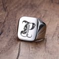 thumbnail image 1 of Anillo de sello con iniciales Retro Vnox para hombre, 18mm, sello pesado voluminoso, banda masculina, letras de acero inoxidable, regalo de joyería personalizado para él Tan Jianjun unisex, 1 of 2