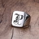 thumbnail image 1 of Anillo de sello con iniciales Retro Vnox para hombre, 18mm, sello pesado voluminoso, banda masculina, letras de acero inoxidable, regalo de joyería personalizado para él Tan Jianjun unisex, 1 of 2