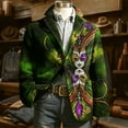 thumbnail image 4 of Mardi Gras blazer for men Corduroy Jacket Carnival Velvet For Formal Events And Business Casual Wear With Modern Tailored Fit And Stylish Design, 4 of 4