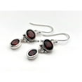 thumbnail image 3 of Solid 925 Sterling Silver Dangle Teardrop Earrings For Women, Natural Garnet Faceted Oval Red Gemstone Unique January Birthstone Gifts, 3 of 3