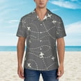 thumbnail image 4 of Disketp Hawaiian Shirts For Men,Airplane Routes Around The World Print Mens Casual Short Sleeve Button Down Shirts Beach Shirt, 4 of 8