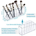 thumbnail image 2 of YCLADEC Pen Holder Makeup Brush Holder Organizer with Removable Dividers for Desk Cosmetic Storage 6 Compartments Office Accessory Bathroom Kitchen Desktop Pencil Cup Stationery Organization Clear, 2 of 8