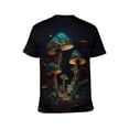 thumbnail image 2 of LAOLIUSN Men's Mushroom Graphic T Shirt, Psychedelic Fantasy Glow Tee, All Over Print Crew Neck Short Sleeve Shirt, S-4XL, 2 of 7