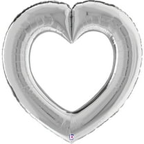 Link Together Silver Heart Balloon 32"