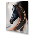 thumbnail image 2 of Designart "Black Horse Side Portait I" Animals Horse Wall Art Living Room, 2 of 5