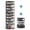 Transparent and Ink Black, variant on SONGMICS Foldable Shoe Storage Organizer, Stackable Sneaker Cabinet with Magnetic Door, Large Plastic Container Bins, Transparent and Ink Black