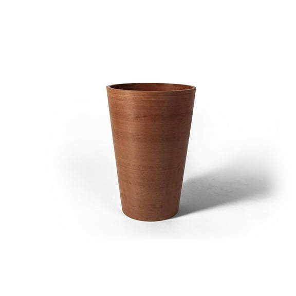 Algreen Valencia Planter, Round Taper Planter with Elevated Plant Shelf, 16-In.by 24-In., Spun Terracotta