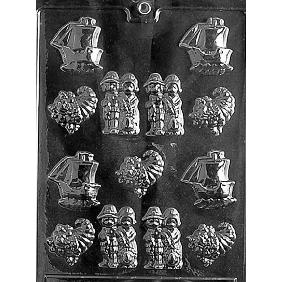 Grandmama's Goodies T008 B/S Thanksgiving Assortment Chocolate Candy Soap Mold with Exclusive Molding Instructions