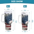 thumbnail image 3 of 40 oz Insulated Stainless Steel Tumbler Double Wall Stainless Steel Tumbler with 2-Way Drinking Red White and Blue Rooster, 3 of 9