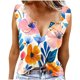 thumbnail image 1 of Camisetas para Mujeres Flores Plantas Impresión Suelta Cuello Redondo Top sin Mangas, Camisetas de Verano para Mujeres, 1 of 5