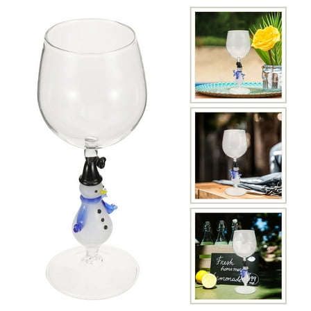 SOPOTUTU Christmas Wine Glass Snowman Goblet for Party and Home Drinking