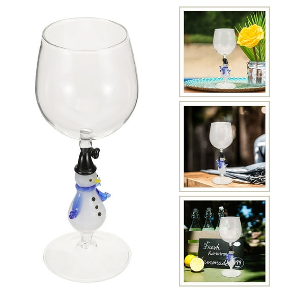 SOPOTUTU Christmas Wine Glass Snowman Goblet for Party and Home Drinking