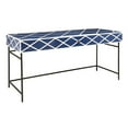 thumbnail image 3 of Maklaine Navy Blue Resin Writing Desk w/ Cream White Bone Accents, 3 of 9