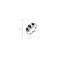 thumbnail image 3 of White Sterling Silver Ring Band Gemstone Sapphire Oval Blue Diamond, 3 of 5