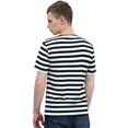 thumbnail image 3 of Camiseta De Rayas De Manga Corta Con Cuello Redondo de Color Negro para Hombre 56 Unique Bargains Camiseta, 3 of 7
