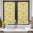thumbnail image 2 of Farmhouse Daisy Window Privacy Film, Spring Watercolor Yellow White Floral Beige Static Cling UV Sun Blocking Tint Film Heat Control Windows Films for Bedroom Bathroom, Window Stickers 17.7"x39.3", 2 of 7