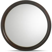 Canopy Round Mirror, Mahogany Finish