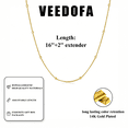 thumbnail image 7 of VEEDOFA Gold Plated Chain Necklace for Women, 16-22 Inch, 7 of 7