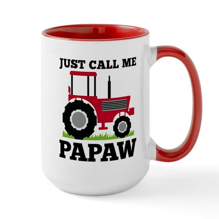 

CafePress - Just Call Me Papaw Red Tractor Mugs - 15 oz Ceramic Large Mug