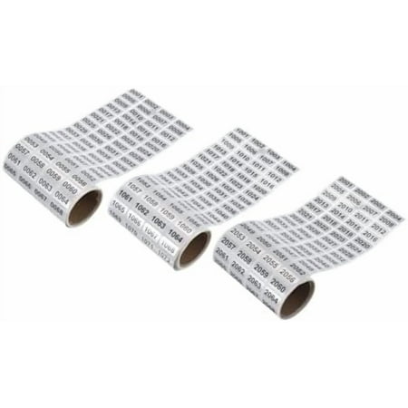 Consecutive Number Stickers, 1 to 1000, 1001 to 2000, 2001 to 3000 Inventory Label Numbers for Office Warehouse Numbering, Total 3000pcs