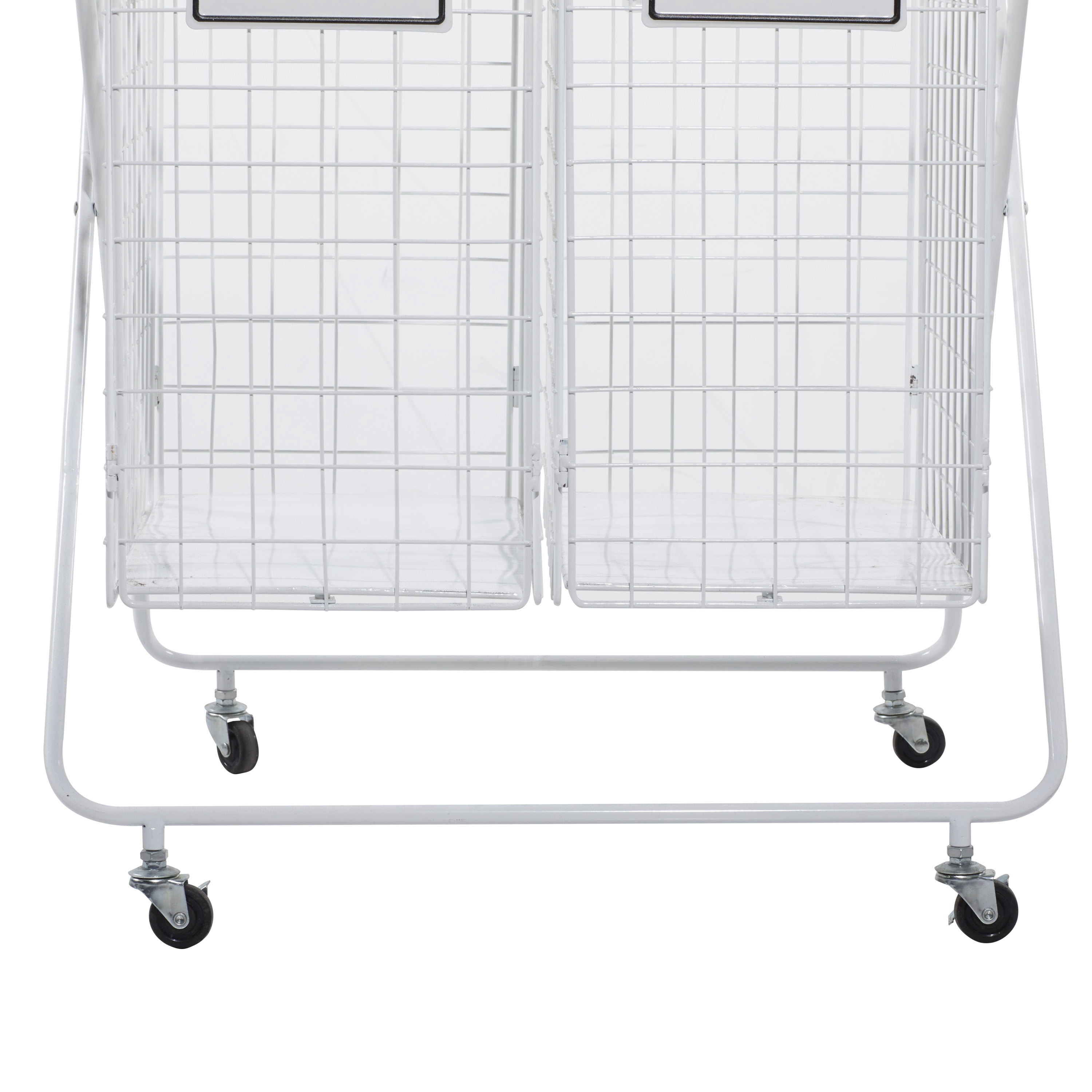 DecMode 25" x 32" White Metal Farmhouse Storage Basket, 1 - Piece