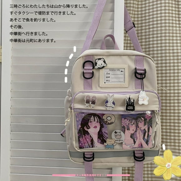 Japanese High School Student Backpack Itabag Transparent Pocket Ita Backpack Harajuku School Bags Crossbody Bags Women Mochilas