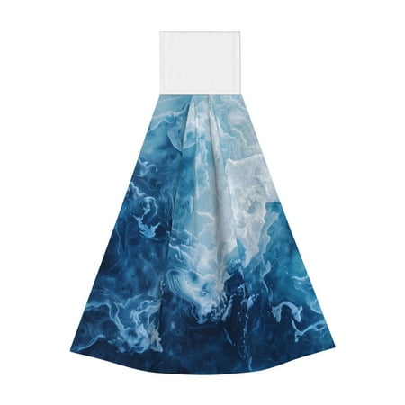 

Lukts Abstract Ocean Waves for Coral Fleece Velcro Towel Suitable for Bathroom Kitchen Hanging Absorbent Towel Household Items