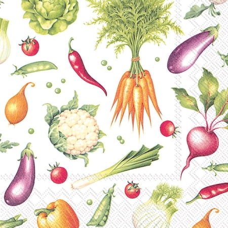 Set of 4 Large Veggies Napkin 20 Pack
