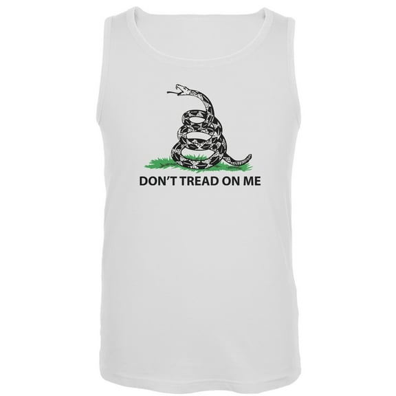 Don't Tread On Me Gadsden Flag White Tank Top - Large