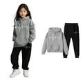 thumbnail image 5 of Kids Kids Toddler Sweatsuit,2 Piece Long Sleeve Grey Hooded Sweatsuits Pullover Sweatpants Joggers Set Fall Winter Clothes Teenage Girl Clothes 5-6 Years Cute&nbsp;Boys Girls&nbsp;Clothing, 5 of 7