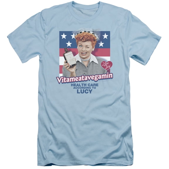 I Love Lucy Health Care S/S Adult 30/1 T-Shirt Light Blue