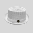 thumbnail image 4 of Ticikt Mens Breathable Mesh Fedora Hat, Summer Outdoor Short Brim Fedora Sun Hat,White, 4 of 6