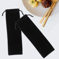 thumbnail image 4 of Bolsa de almacenamiento de paja para cubiertos, bolsas con cordón para vajilla, cortador, cuchara, tenedor, soportes para palillos, 12 Uds., 4 of 6