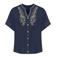 thumbnail image 4 of Womens Summer Tops Short Sleeve Tshirts Shirts V Neck T Shirts Fashion Basic Tops For Woman Casual Tops For Women, 4 of 6