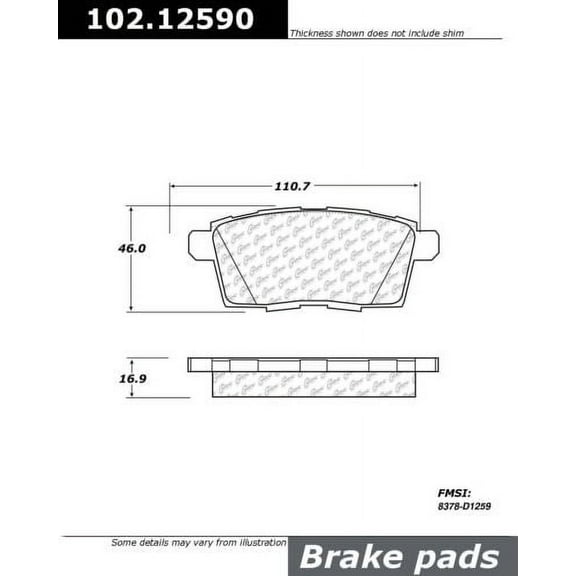 Centric Parts 102.12590 102 Series Semi Metallic Standard Brake Pad