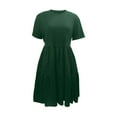 thumbnail image 5 of Women's Solid Color Ruffled Layered Maxi Dress - Short Sleeve, Flowy, Comfortable, Versatile for Party/Beach - S-XXL Sizes, 5 of 5