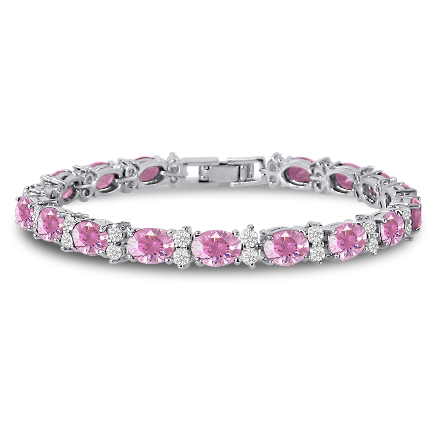 KEZEF Pnik Cubic Zirconia Tennis Bracelet for Women - Oval 7x5 CZ ...