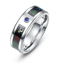 Ring Intelligent Temperature Sensing Stainless Steel Electroplated Fashionable Durable Smart Jewelry Accessory